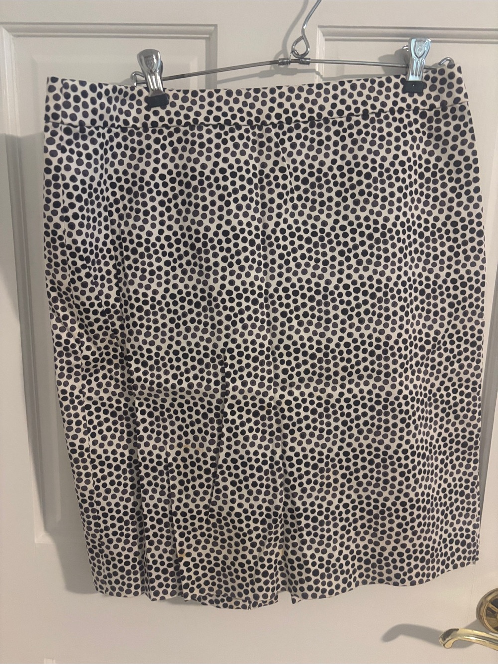 J. Crew Black Polka Dot Pencil Skirt on Cream